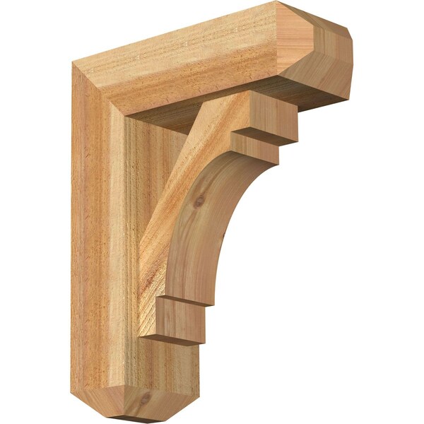 Ekena Millwork Merced Craftsman Rough Sawn Bracket w/ Offset Brace, Western Red Cedar, 6"W x 16"D x 20"H BKT0604X16X20MRC04RWR - main